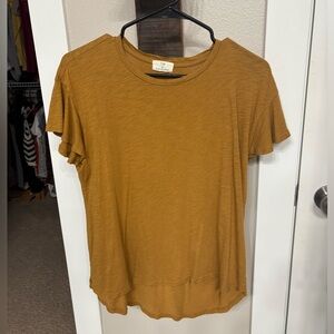 Anthropologie Mustard Short Sleeve Tee